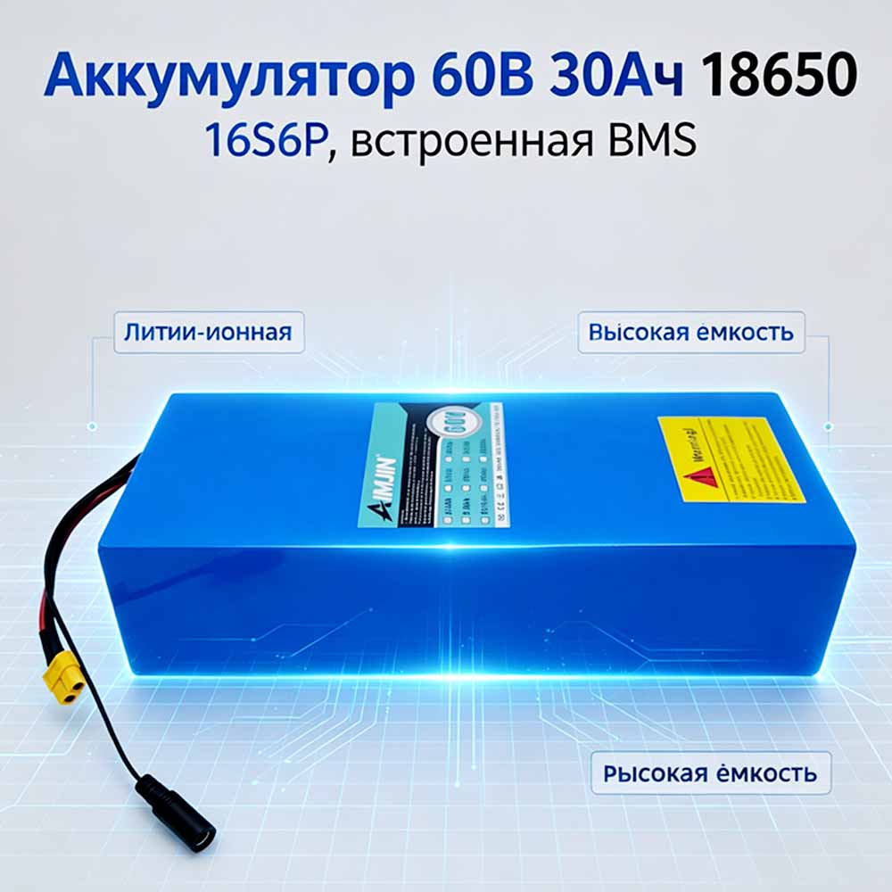16S6P 60V 30Ah 18650 Lithium I - огляд і ціна 60V 30Ah Electric Scooter Battery